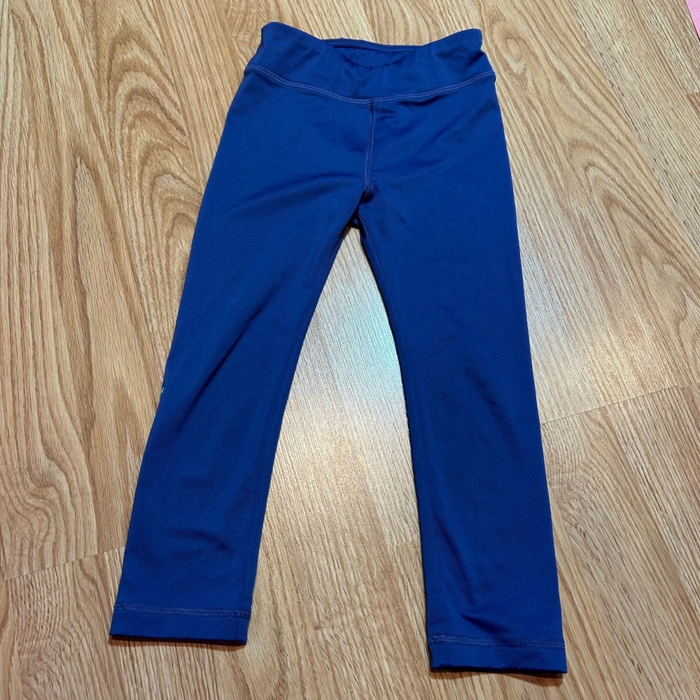 Girls Under Armour Blue Athletic Leggings Size 4